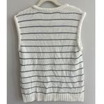 Madewell NWT Puff-Trim Sweater Vest in Stripe In Bright Ivory Size Large Photo 6