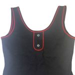 Jumping Joy Black Tank Top Red Trim Henley Style Buttons Women's M Size M Photo 4