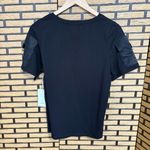 Joie  Black‎ Tee With Buckle Sleeve Detail Size Small Photo 1
