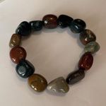 Women’s Chunky Costume Jewelry Beaded Polished Stone Stretchy Bracelet Photo 2