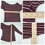 American Eagle AEO  Womens Soft & Sexy T Size S Dark Red White Stripes Photo 2