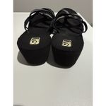 Teva  Women's Flip Flops Sandals Size 8 Black‎ Strappy Thong Wedged Y2K D Photo 3