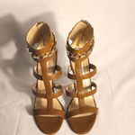 Diane Von Furstenberg  Tan Caged 4.5" Stiletto Heels Sandals - Size: 9.5 Photo 2