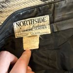 Northside Vintage Black Leather A-Line Skirt Sz 13 Flare Hem Photo 15