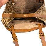 Michael Kors Jet Set brown & tan canvas Logo Tote Handbag satchel shoulder Purse Photo 7
