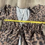 Missguided  Long Sleeve flounce tie front Babydoll Top cheetah print Blouse S Photo 3