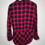 BeachLunchLounge red plaid flannel t-shirt dress size XS Photo 8