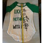 Marvel ’s Avengers Junior M Baseball T-shirt Green/White Raglan Sleeve Cosplay Photo 8