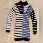 STAUD NEW Hampton Mini Sweater Knitted Dress in Adriatic Stripe Sz S Photo 4