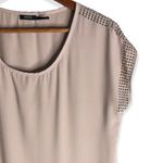 Poetry  Rhinestone Detail Scoop Neck Tan Blouse Photo 1