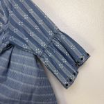 John Mark Denim Top Womens XL Blue Shirt Stripe Floral Bell Grommet Boho Casual Photo 4