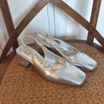 Sam Edelman Terra silver patent sling back pumps size 6/36 Photo 2