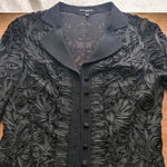 Escada Silk & Cotton Intricate Black Floral Mesh Jacket Top Size undefined Photo 2