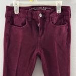 American Eagle Women Red Burgundy Jegging Jean 360 size 0 super stretch Photo 3