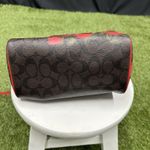 Coach Canvas Mini Bennett Brown Rose Floral Red Photo 5