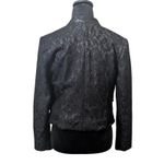Chico's  Black Metallic Lace Cropped Blazer Jacket Rhinestone Button S/4 Cocktail Photo 4