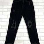 SO Women's  High Rise Mom Jean Distressed Black Raw Hem Size 3 | 26W‎ Photo 0