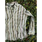 Y2K New York and Co. Blue Green Shiny Preppy Collared Longsleeve Size XL Photo 6