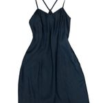 VTG Y2K Black Low Back Sheath Cocktail Dress Sleeveless Glam Midi Party Size 11 Photo 9