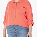 Calvin Klein Jeans Garment Dye Button Front Shirt in Coral, Size 3X NEW w/Tag Pink Photo 0