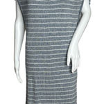 Anthropologie Saturday Sunday Dress Womens Medium Grey White Stripe Midi Casual Photo 0