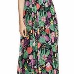 Betsey Johnson  Mesh Halter Tropical Wild Cat Print Maxi Size Medium Photo 0