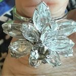 HMS Vintage Flower Ring Silver Toned Metal Silver Photo 7