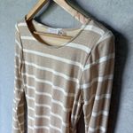 Ramy Brook Fay Size M Tan and Cream Sparkly Mini Bodycon Rouched Dress Cocktail Photo 3