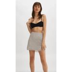 LAMARQUE Pati Rhinestone Mini Skirt in Silver XSmall New Womens Faux Leather Size XS Photo 11