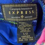 Vintage 90s Express Plaid Wool A Line Mini Skirt Blue Yellow Black Womens XS Photo 4