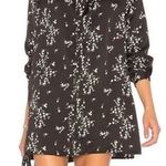L'Academie  The Swing Dress Black Floral Satin Shirt Dress S Photo 0
