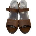 A. Giannetti 41 10.5 Italy Wooden Heels Sandal Shoes Brown Leather Open Toe Boho Photo 1