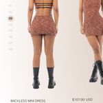 NWT Coucoo Backless Mini Orange Dress Tweed Size S Black Photo 2