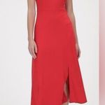 Banana Republic  Red Soft Ponte Midi Dress with Slit right side leg split Photo 1