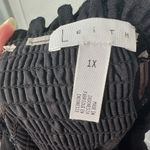 Leith  Womens Cropped Shirred Black Short Balloon Sleeve Pullover Top SZ 1X NWOT Photo 6