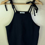 Madewell  Womens Black Tie Shoulder Tank Top Size‎ Medium Casual Summer Travel Photo 0