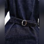 Topshop maxi in indigo size 4 Long Sleeve Raw Hem Stretch Denim Shirtdress Photo 4