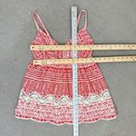 Banana Republic  Printed Lace Trim Babydoll Tank Top Red XS Photo 10