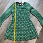 Cider  Round Neck Retro Geometric Tie Back Mini Dress Photo 8