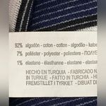 ZARA  Stripe Ribbed Knit Cotton Stretch Pencil Slit Skirt Elastic Waist S Black Photo 8