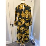 A New Day Forest Green Mustard Small Floral Long Sleeve Maxi Dress Flowy Boho Photo 4