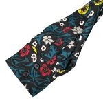 Loft Ann Taylor Medium Dress Floral Long Sleeve Partial Button Thin Belt Black Photo 2