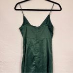 Showpo Forest Green Slip Mini Dress Womens 4 Satin Bridesmaid Faux Wrap Strappy Photo 9