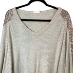 Hummingbird Waffle Design Sequined Dolman Sleeve Top Photo 1