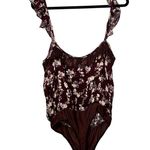 Free People NWT  x INTIMATELY FP Take It Away Bodysuit Chocolate Merlot - XL Photo 1