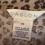 Caslon  Animal Print Leopard Sweater Women's XS Tan Boho Hippie Preppy Classic Photo 6