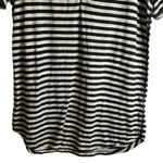 7 For All Mankind Black White Stripe Henley Tee Top Women’s Small #AM4550V17 Photo 2