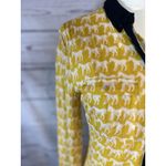 Maeve  Anthropologie Women Button Down Top 4 Novelty Yellow Bagatelle Horse Blue Photo 1