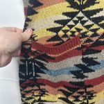 American Eagle  Women’s Medium Aztec Tribal Sweater Vest Fringe Open Front Photo 3