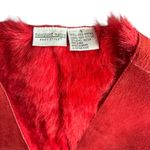 Newport News Vintage Red Suede Leather, fur-lined vest L Photo 1